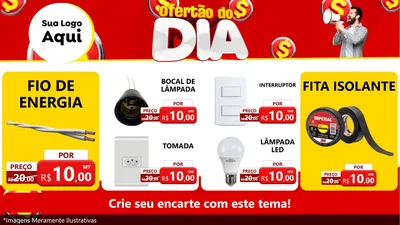 Modelo de TV para TV Horizontal com o tema Ofertão do dia para Materiais Elétricos