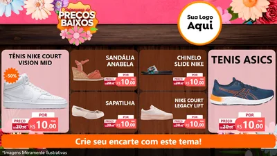 Modelo de TV para TV Horizontal com o tema Primavera de Preços Baixos para Calçados