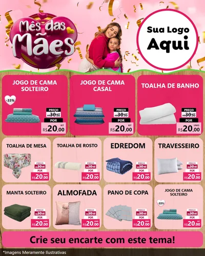 Modelo de Rede Social para Feed Instagram com o tema Mês das Mães para Cama, Mesa e Banho