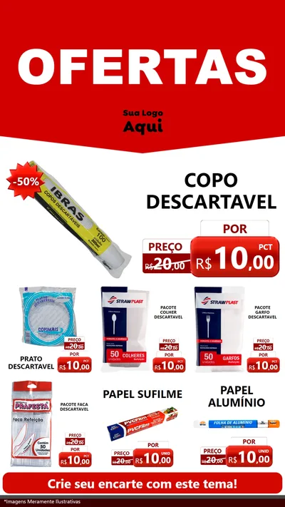 Modelo de Rede Social para Stories com o tema Ofertas Vermelho Cartaz para Embalagens