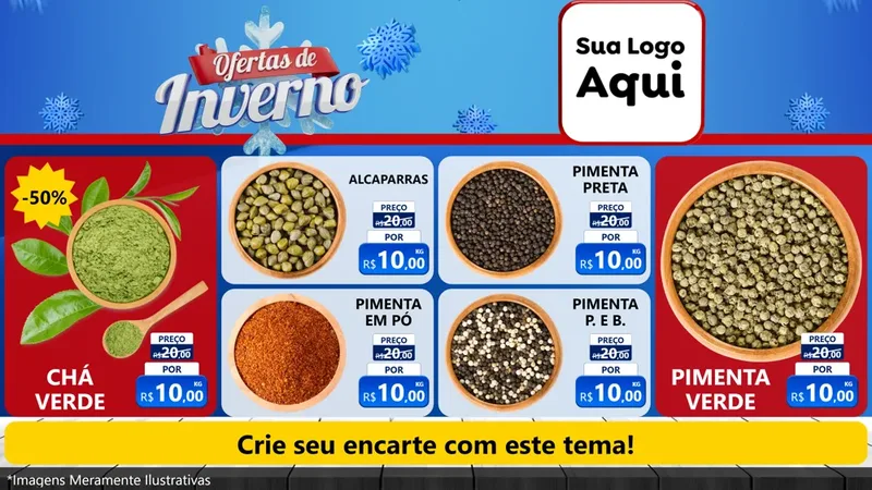 Modelo de TV para TV Horizontal com o tema Ofertas de Inverno para Produtos Naturais