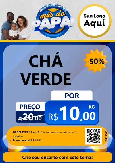 Modelo de Cartaz para Cartaz A4 Vertical com o tema Ofertas Imperdíveis Mês Do Papai para Produtos Naturais