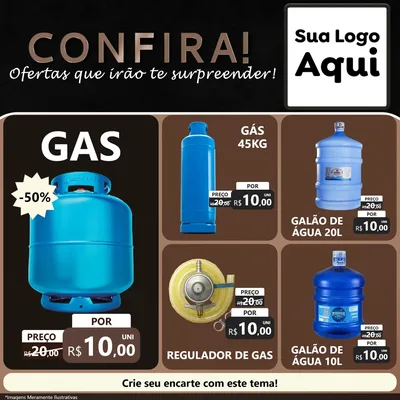 Modelo de Rede Social para Feed Facebook com o tema Confira! Ofertas que irão te surpreender! para Água e gás