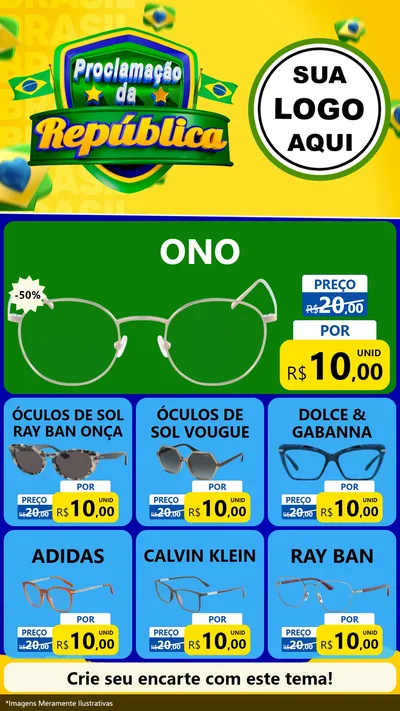 Modelo de Rede Social para Stories com o tema Proclamação da República para Óticas