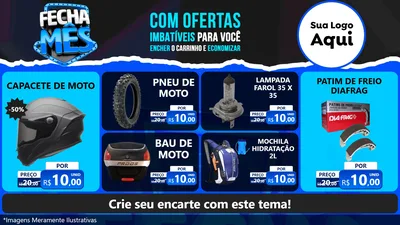 Modelo de TV para TV Horizontal com o tema Fecha Mês para Moto peças