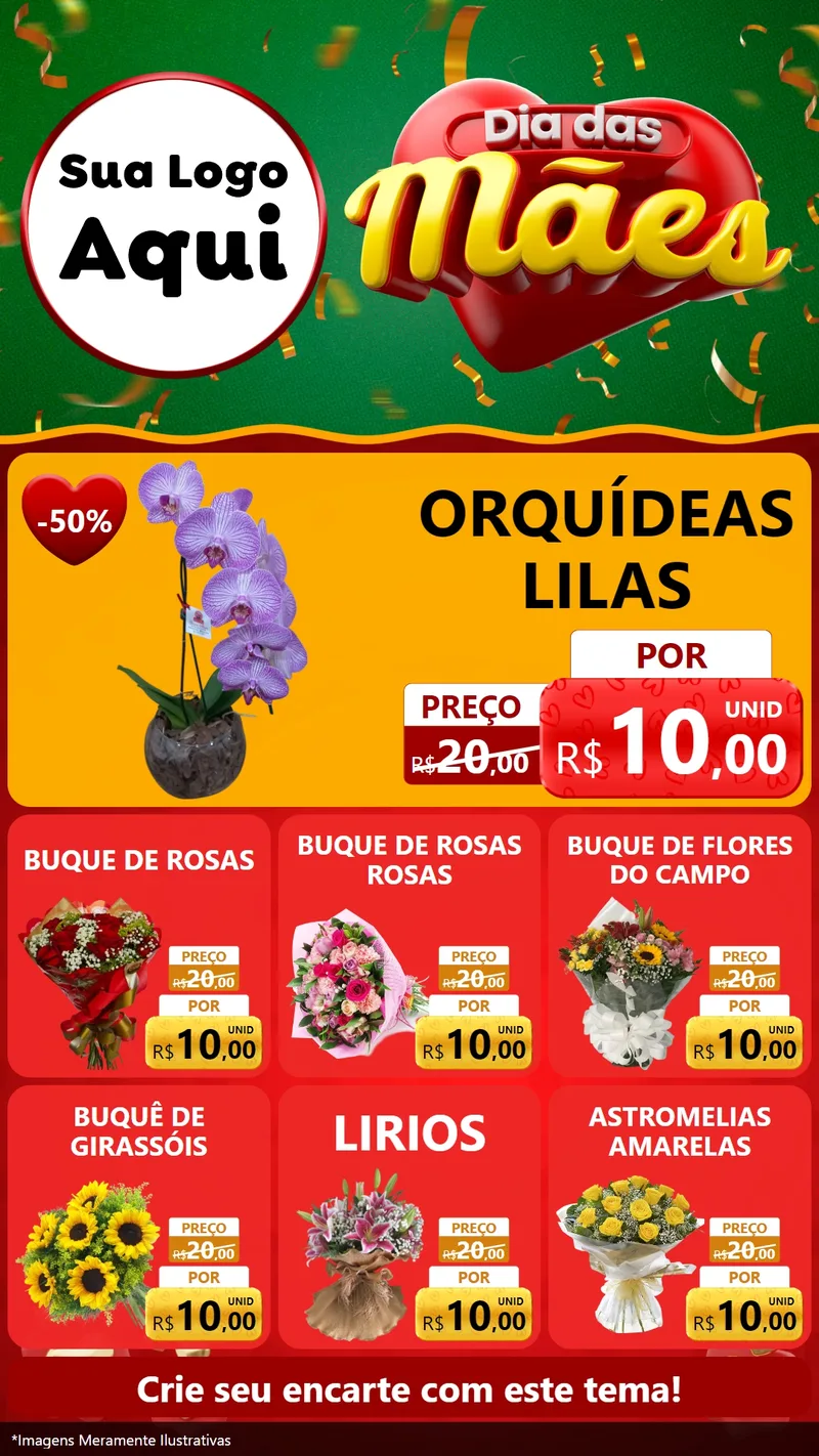 Modelo de Rede Social para Stories com o tema Dia das Mães para Floricultura e jardim