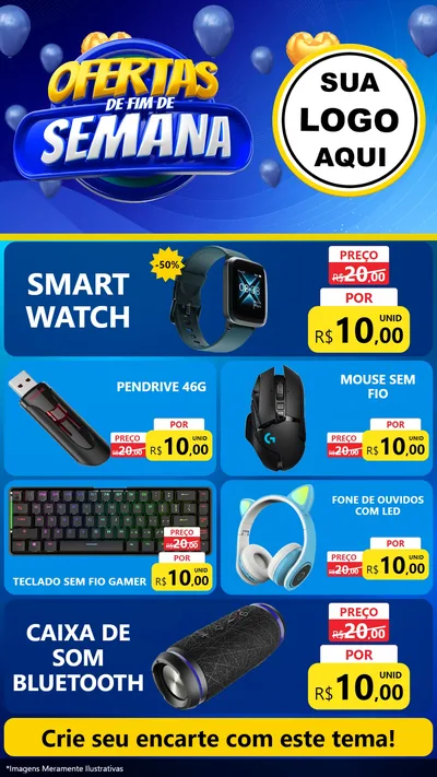 Modelo de TV para TV Vertical com o tema Ofertas de Fim de Semana para Informática