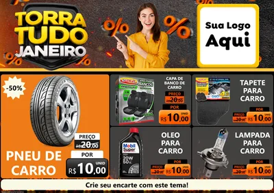 Modelo de Encarte para Encarte A4 Horizontal com o tema Torra Tudo Janeiro para Auto peças