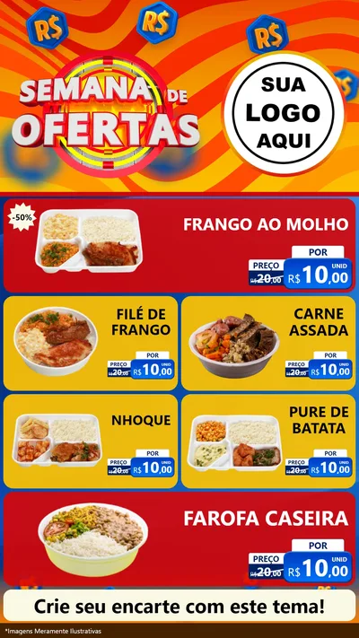 Modelo de TV para TV Vertical com o tema Semana de Ofertas para Restaurante