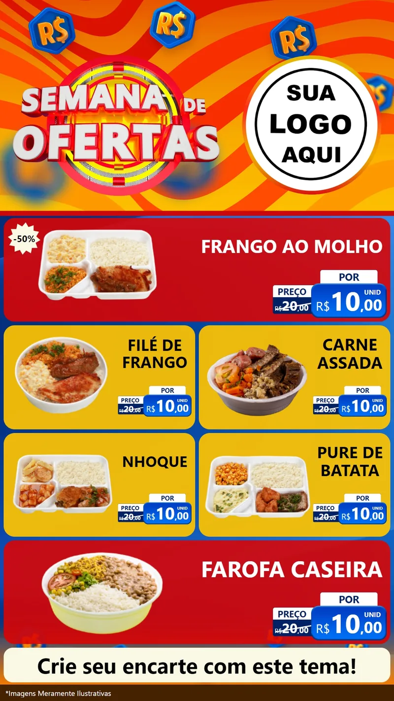 Modelo de TV para TV Vertical com o tema Semana de Ofertas para Restaurante