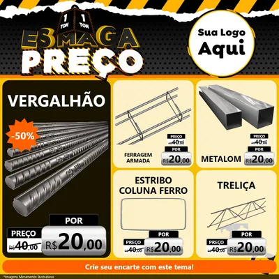 Modelo de Rede Social para Feed Facebook com o tema Esmaga Preço para Ferragens