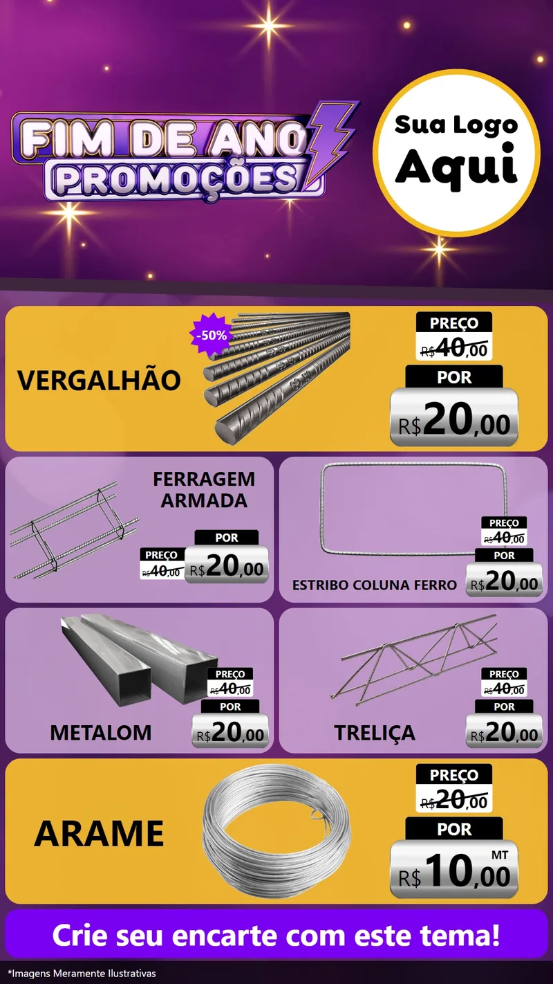 Modelo de TV para TV Vertical com o tema Fim de Ano Promoções para Ferragens