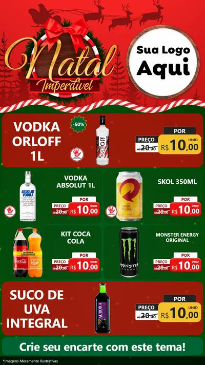 Modelo de TV para TV Vertical com o tema Natal Imperdível para Distribuidora de bebidas