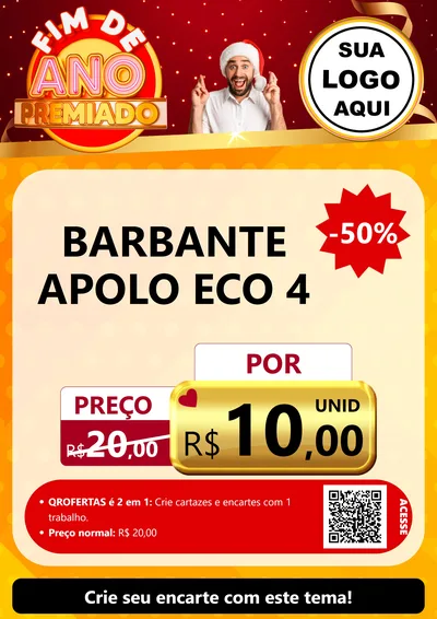Modelo de Cartaz para Cartaz A4 Vertical com o tema Fim de Ano Premiado para Armarinho e Aviamentos