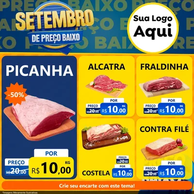 Modelo de Rede Social para Feed Facebook com o tema Setembro De Preço Baixo para Açougue
