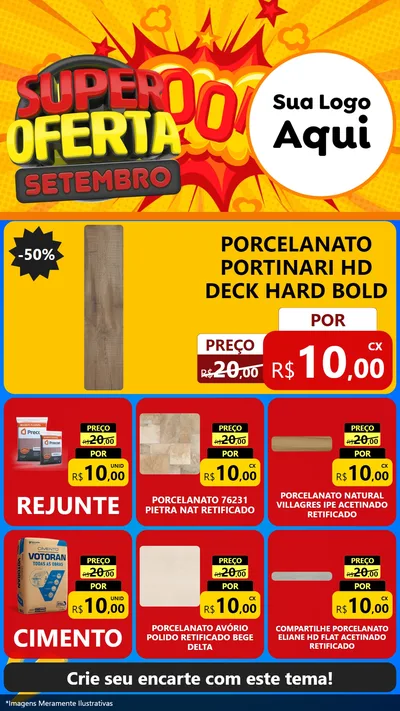 Modelo de Rede Social para Stories com o tema Super Oferta Setembro para Pisos e revestimentos