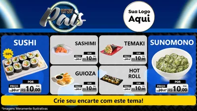 Modelo de TV para TV Horizontal com o tema Sorteio Dia Dos Pais para Comida japonesa