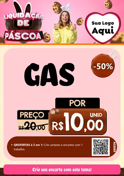 Modelo de Cartaz para Cartaz A4 Vertical com o tema Liquidação de Páscoa para Água e gás