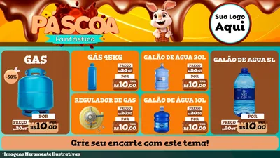 Modelo de TV para TV Horizontal com o tema Páscoa Fantástica para Água e gás