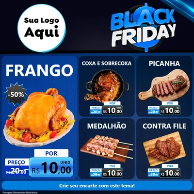 Modelo de Rede Social para Feed Facebook com o tema Black Friday para Assados