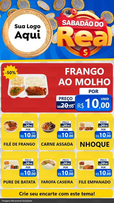 Modelo de Rede Social para Stories com o tema Sabadão do Real para Restaurante