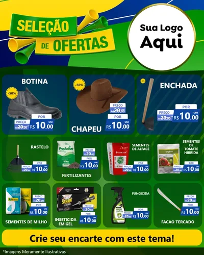Modelo de Rede Social para Feed Instagram com o tema Seleção de Ofertas - Copa para Agropecuária