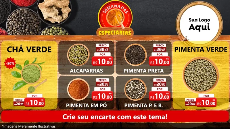 Modelo de TV para TV Horizontal com o tema Semana das Especiarias para Produtos Naturais