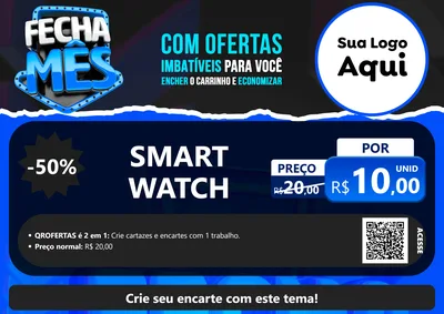 Modelo de Cartaz para Cartaz A4 Horizontal com o tema Fecha Mês para Informática