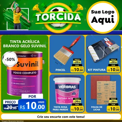 Modelo de Rede Social para Feed Facebook com o tema Torcida para Tintas e Ferramentas