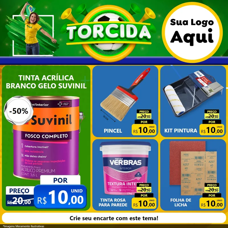 Modelo de Rede Social para Feed Facebook com o tema Torcida para Tintas e Ferramentas