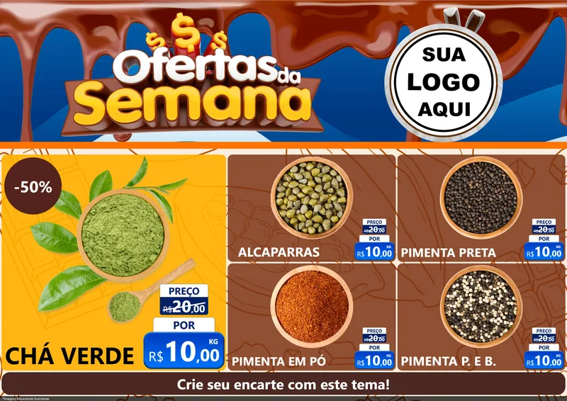 Modelo de Encarte para Encarte A4 Horizontal com o tema Ofertas da Semana - Páscoa para Produtos Naturais