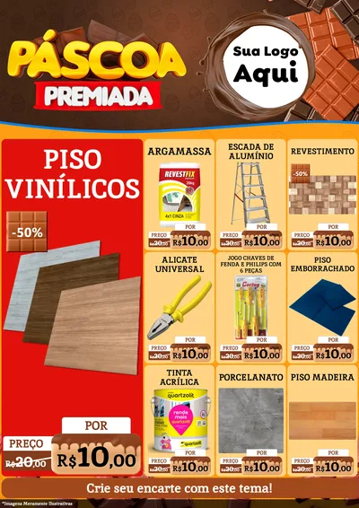Modelo de Encarte para Encarte A4 Vertical com o tema Páscoa Premiada para Material para Construção