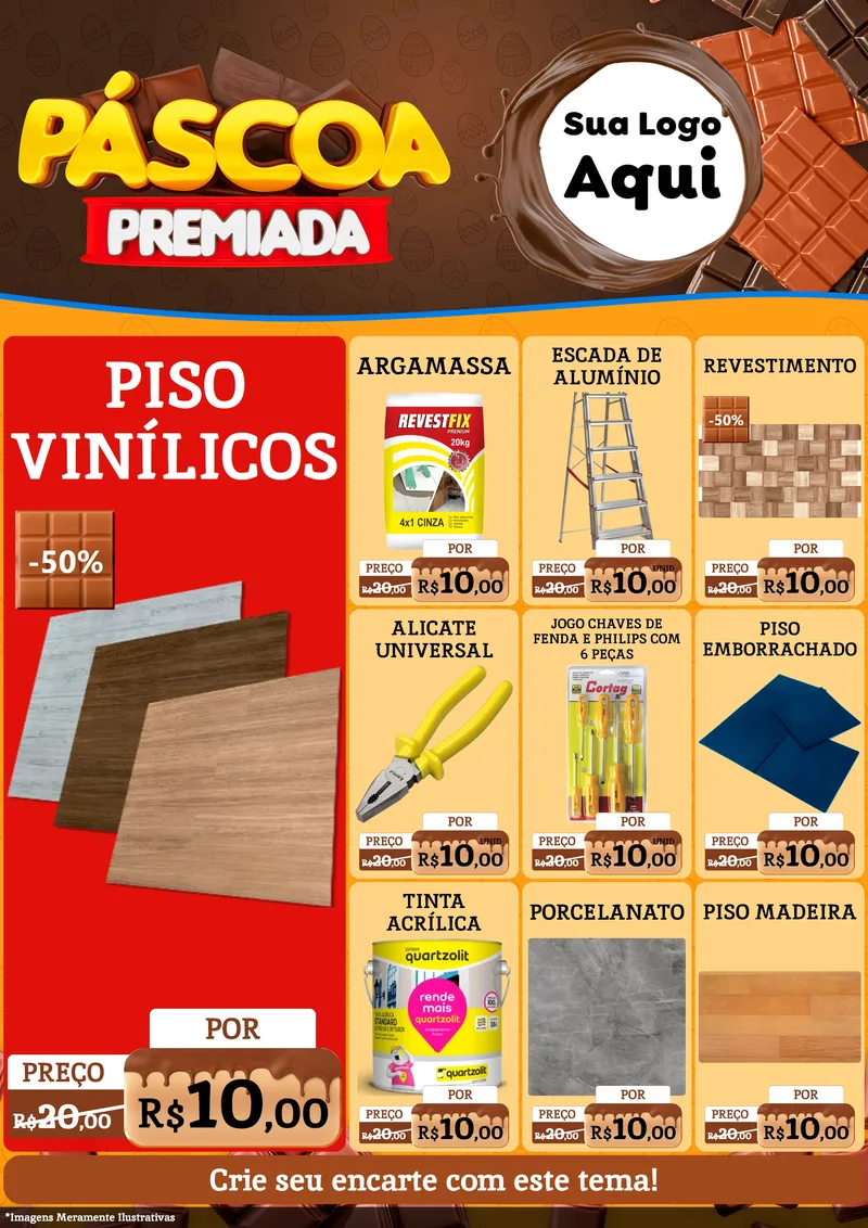 Modelo de Encarte para Encarte A4 Vertical com o tema Páscoa Premiada para Material para Construção
