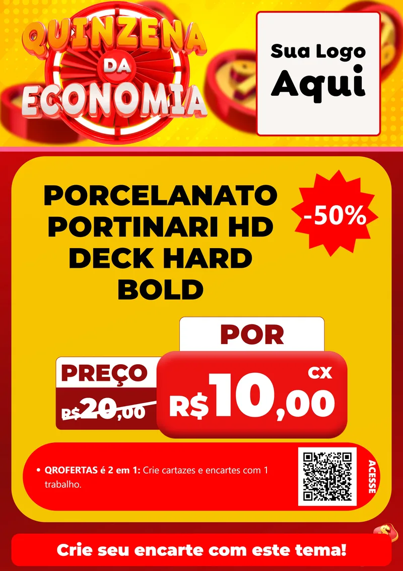 Modelo de Cartaz para Cartaz A4 Vertical com o tema Quinzena Da Economia para Pisos e revestimentos