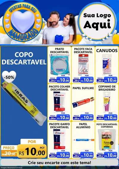 Modelo de Encarte para Encarte A4 Vertical com o tema Ofertas Para Seu Namorado para Embalagens