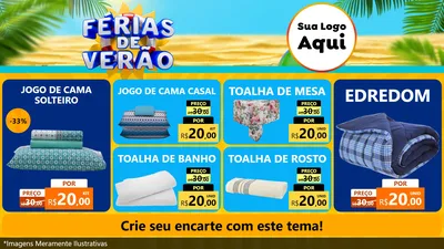 Modelo de TV para TV Horizontal com o tema Férias de Verão para Cama, Mesa e Banho