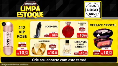 Modelo de TV para TV Horizontal com o tema Operação Limpa Estoque para Perfumes