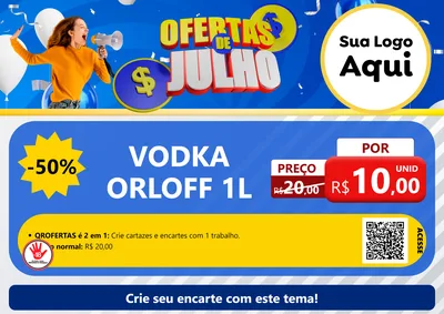 Modelo de Cartaz para Cartaz A4 Horizontal com o tema Ofertas de Julho para Distribuidora de bebidas