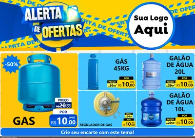 Modelo de Encarte para Encarte A4 Horizontal com o tema Alerta de Ofertas para Água e gás