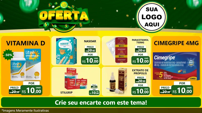 Modelo de TV para TV Horizontal com o tema Oferta para Farmácia