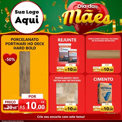 Modelo de Rede Social para Feed Facebook com o tema Dia das Mães para Pisos e revestimentos