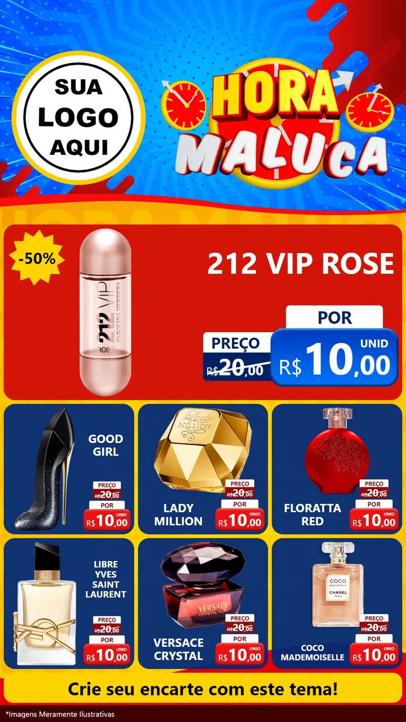 Modelo de Rede Social para Stories com o tema Hora Maluca para Perfumes