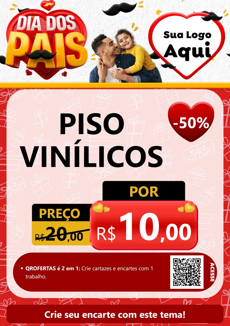 Modelo de Cartaz para Cartaz A4 Vertical com o tema Dia dos Pais para Material para Construção
