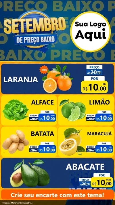 Modelo de TV para TV Vertical com o tema Setembro De Preço Baixo para Hortifrúti