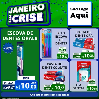 Modelo de Rede Social para Feed Facebook com o tema Janeiro Sem Crise para Higiene Pessoal