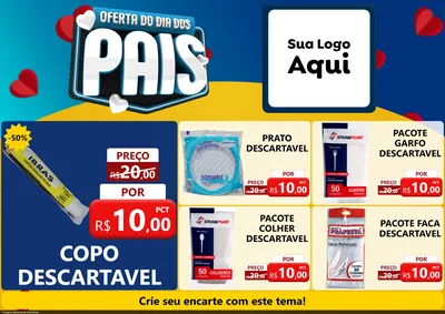 Modelo de Encarte para Encarte A4 Horizontal com o tema Oferta Do Dia Dos Pais para Embalagens