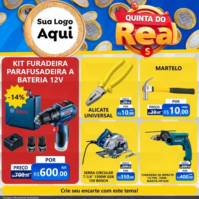 Modelo de Rede Social para Feed Facebook com o tema Quinta do Real para Maquinas e Ferramentas