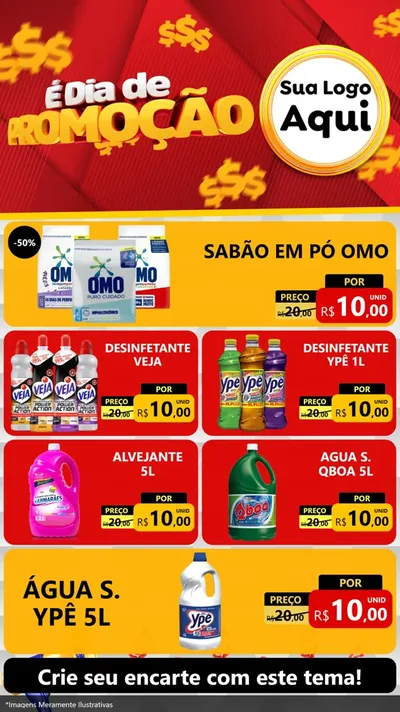 Modelo de TV para TV Vertical com o tema É Dia De Promoção para Produtos de Limpeza