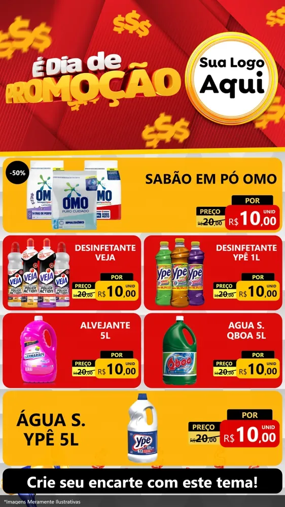 Modelo de TV para TV Vertical com o tema É Dia De Promoção para Produtos de Limpeza