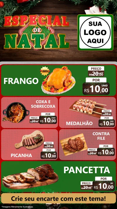 Modelo de TV para TV Vertical com o tema Especial de Natal para Assados